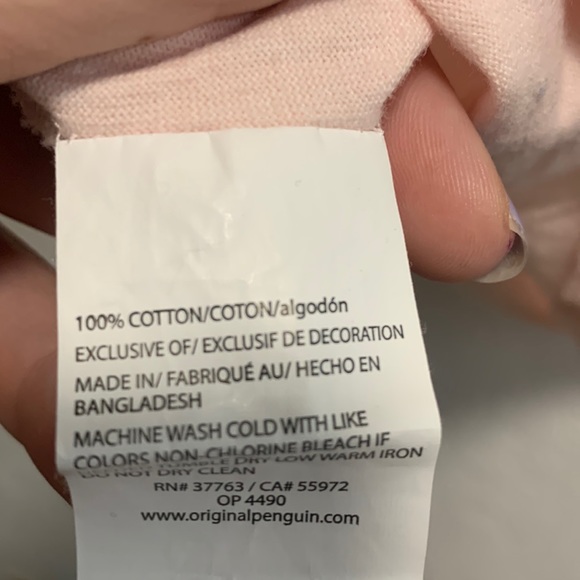 2/$14 💀 | Original Penguin | Men’s Pink T•Shirt with Breast Pocket | Size XXL - Picture 7 of 7